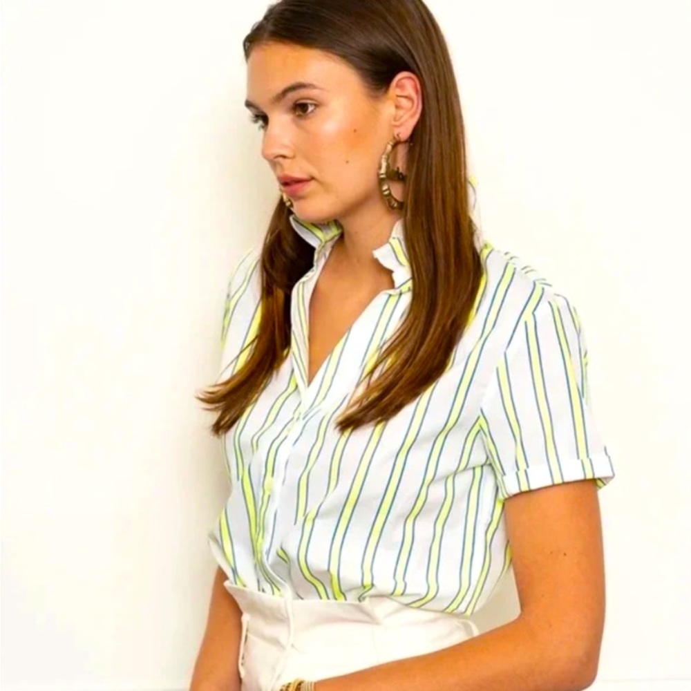 Rochelle Behrens The Shirt striped short sleeved button down